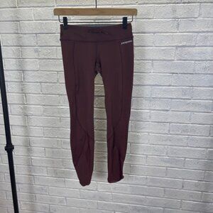 Patagonia Peak Mission Tights Womens Size XS Burgundy Gorpcore Adventure Gym